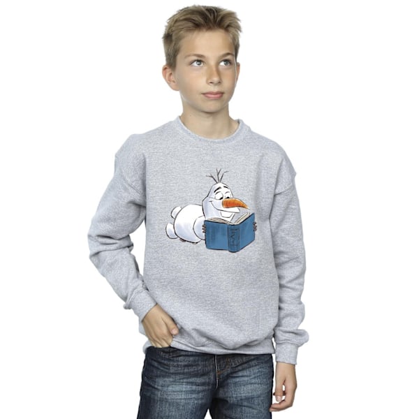 Disney Boys Frozen Olaf Läsning Sweatshirt 5-6 År Sports Grå Sports Grey 5-6 Years