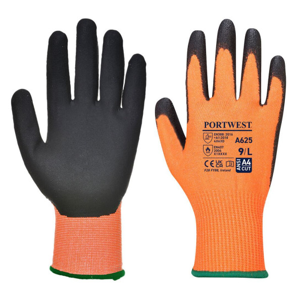 Portwest Unisex Adult A625 Vis Tex Skärbeständiga handskar M Orang Orange/Black M