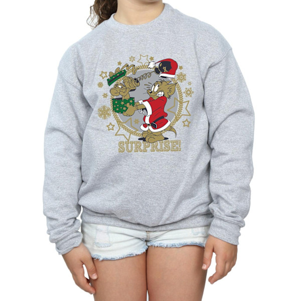 Tom And Jerry Girls Julöverraskning Sweatshirt 5-6 År Spo Sports Grey 5-6 Years