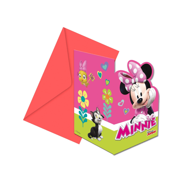 Disney Minnie Mouse födelsedagsinbjudningar (6-pack) One Size P Pink/Green One Size