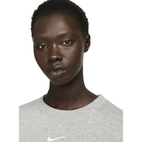 Nike Dam Phoenix Fleece Crew Neck Oversized Sweatshirt Grey Marl 8 UK