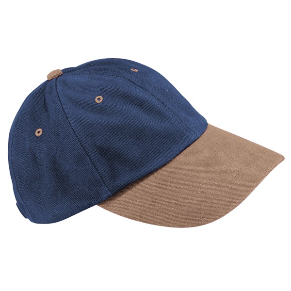 Beechfield Unisex Vuxen Tung Borstad Bomull Låg Profil Keps På French Navy/Taupe One Size