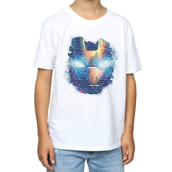 Marvel Boys Iron Man Distressed Head T-Shirt 7-8 år Vit White 7-8 Years