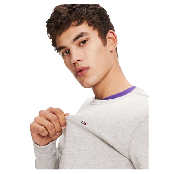 Tommy Jeans Herr Tröja med fleecefoder XS Gråmelerad Grey Heather XS