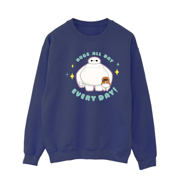 Disney Dam/Kvinnor Big Hero 6 Baymax Kramar Varje Dag Sweatshirt Navy Blue M