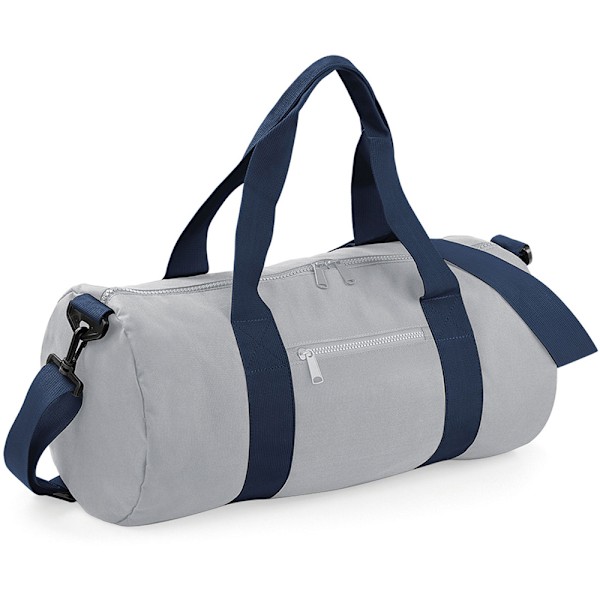Bagbase Plain Varsity Barrel / Duffelväska (20 liter) En Storlek Light Grey/French Navy One Size