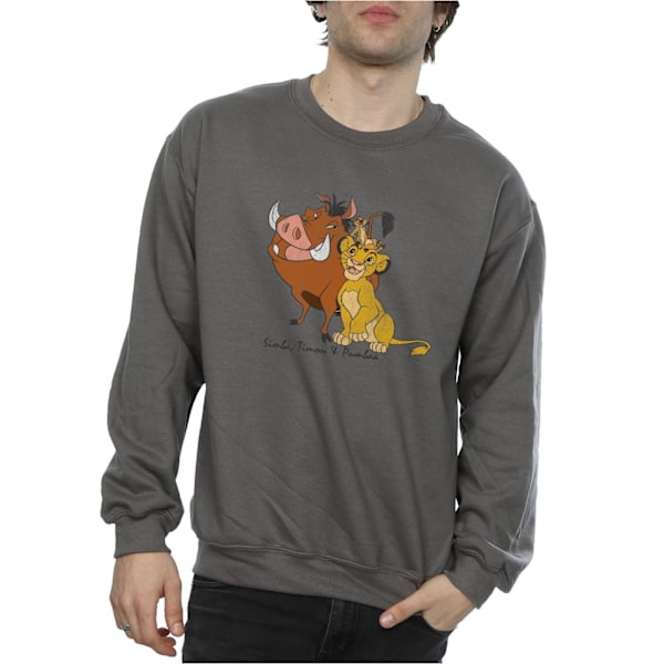 Disney Classic Simba, Timon och Pumbaa Sweatshirt M Charco Charcoal M