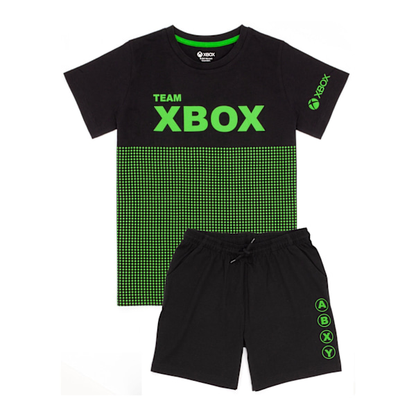 Xbox Pyjamas för barn/ungdomar, kort modell, 9-10 år, svart/grön Black/Green 9-10 Years