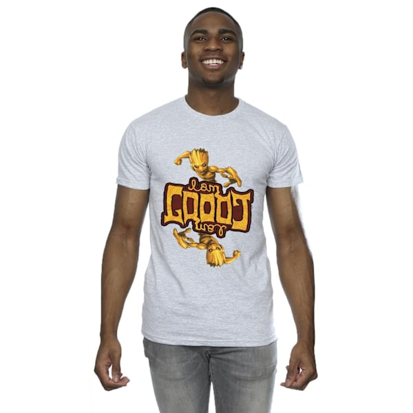 Marvel Herr Guardians Of The Galaxy Groot Inverted Grain T-Shir Sports Grey 4XL