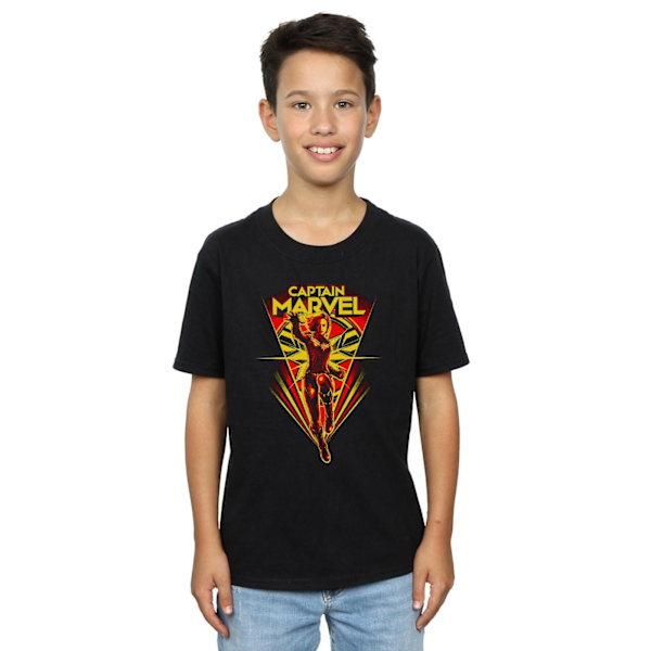 Marvel Boys Captain Marvel Flying V T-shirt 12-13 år Svart Black 12-13 Years