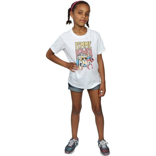 DC Comics Girls Femme Power Bomull T-shirt 9-11 år Vit White 9-11 Years