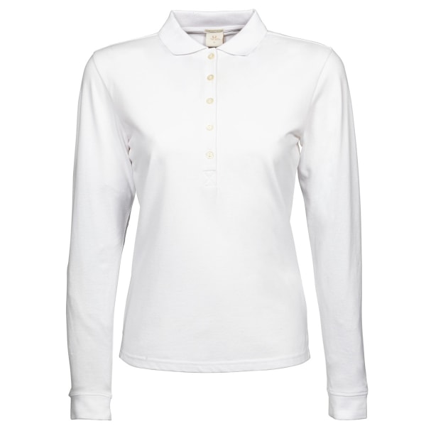 Tee Jays Dam/Damer Lyxig Stretch Långärmad Polotröja L White L