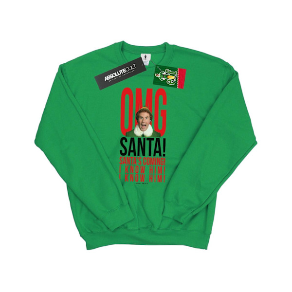 Elf Mens OMG Santa I Know Him Sweatshirt XXL Irländsk Grön Irish Green XXL