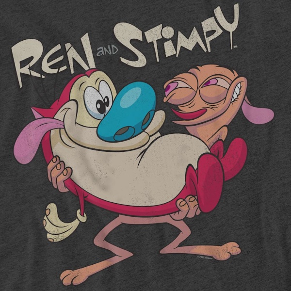 Ren & Stimpy Unisex Vuxen Two Of A Kind T-Shirt XXL Kolgrå Charcoal XXL