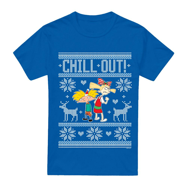 Hey Arnold! Herr Chill Out Arnold & Helga Jultröja T-Shirt Royal Blue 3XL