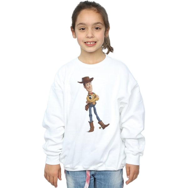 Disney Girls Toy Story 4 Sherrif Woody Sweatshirt 9-11 år Vit White 9-11 Years