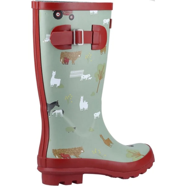 Cotswold Childrens/Kids Farmyard Wellington Boots 1 UK Khaki Gr Khaki Green/Red 1 UK