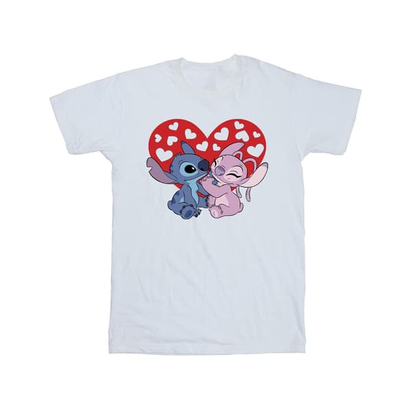 Disney Herr Lilo & Stitch Hearts T-shirt M Vit White M