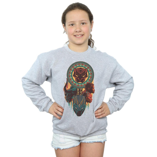 Marvel Girls Black Panther Totem Sweatshirt 5-6 år Sports Grå Sports Grey 5-6 Years