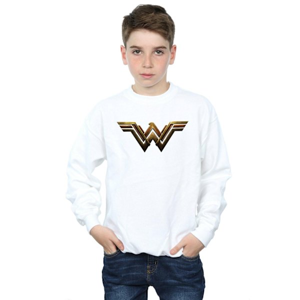 DC Comics Boys Justice League Movie Wonder Woman Emblem Sweatshirt White 9-11 Years