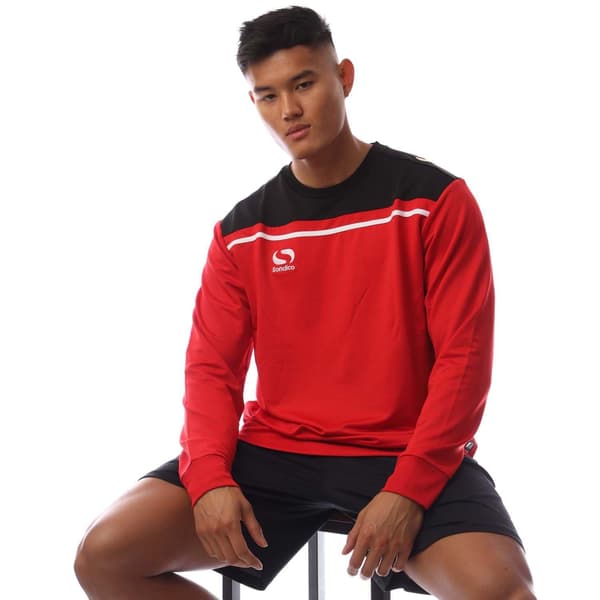 Sondico Herr Precision Randig Långärmad Tröja S Röd/Svart Red/Black S