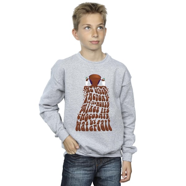 Willy Wonka Boys Chocolate Waterfall Sweatshirt 3-4 år Sport Sports Grey 3-4 Years