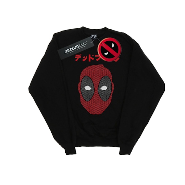 Marvel Herr Deadpool Japansk Seigaiha Huvud Sweatshirt S Svart Black S