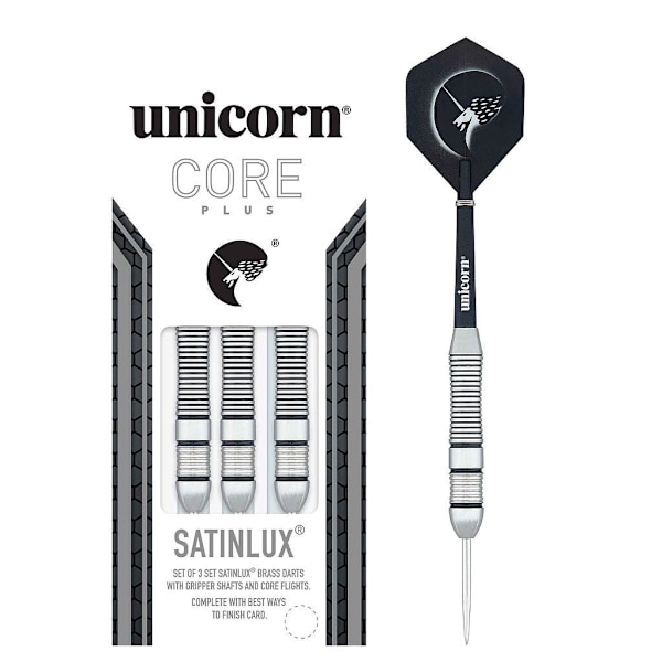 Unicorn Core Plus Satinlux Darts (3-pack) 22g Silver/Svart Silver/Black 22g