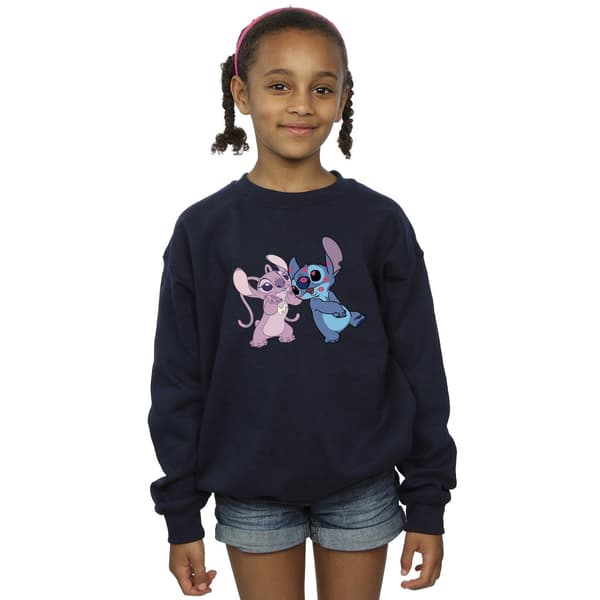 Disney Flickor Lilo & Stitch Kisses Sweatshirt 3-4 år Marinblå Navy Blue 3-4 Years