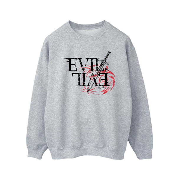 Netflix The Witcher Evil Is Evil Sweatshirt M Sports Grey för män Sports Grey M