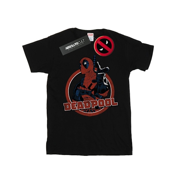 Marvel Dam/Damer Deadpool Gun Finger Bomull Boyfriend T-Shi Black M