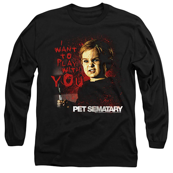 Pet Sematary Unisex Vuxen Jag Vill Leka T-Shirt XXL Svart Black XXL