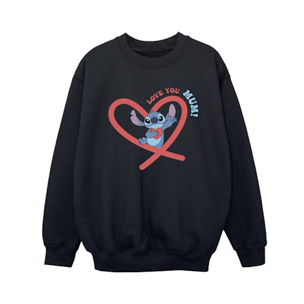 Disney Boys Lilo & Stitch Love You Mum Sweatshirt 12-13 år B Black 12-13 Years