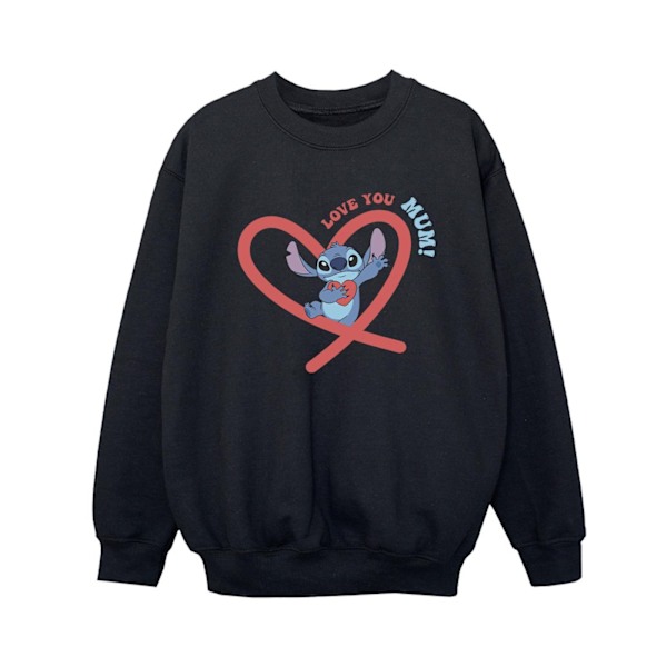 Disney Boys Lilo & Stitch Love You Mum Sweatshirt 9-11 år Blå Black 9-11 Years