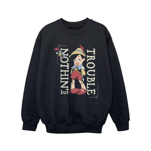 Disney Girls Pinocchio Nothing But Trouble Sweatshirt 9-11 år Black 9-11 Years