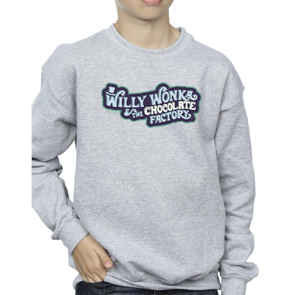 Willy Wonka Boys Chocolate Factory Logo Sweatshirt 7-8 år Sports Grey Sports Grey 7-8 Years