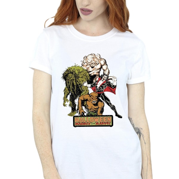 Marvel Dam/Damer Halloween Monsters Bomull Boyfriend T-Shir White 5XL