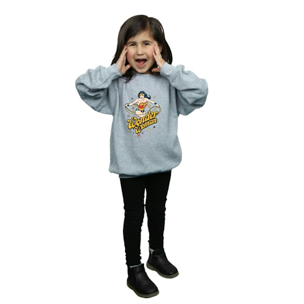 DC Comics Girls Wonder Woman Stars Sweatshirt 12-13 år Sport Sports Grey 12-13 Years