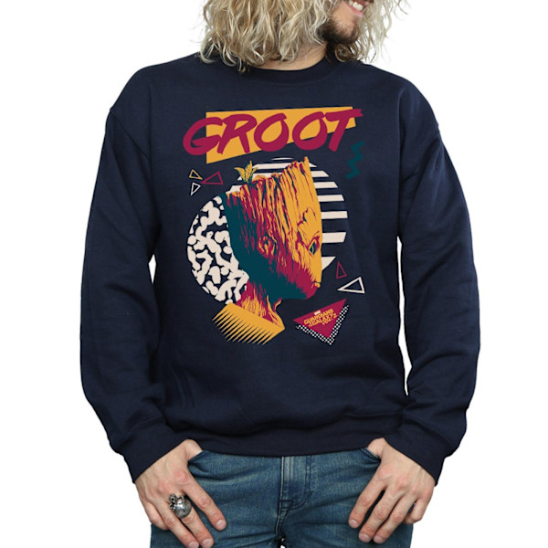 Marvel Herr Guardians Of The Galaxy Vol. 2 80-talets Groot Sweatshirt Navy Blue 3XL