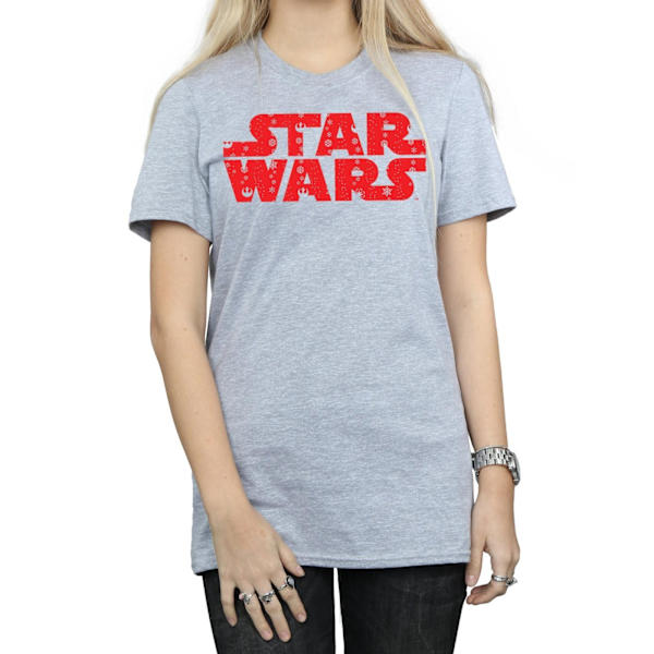 Star Wars Dam/Damer Jul Logo Bomull Boyfriend T-shirt Sports Grey 3XL
