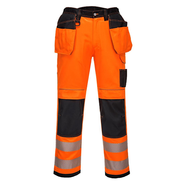 Portwest Herr PW3 Hi-Vis Holster Pocket Säkerhetsarbetsbyxor 40 Orange/Black 40S
