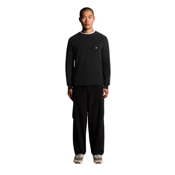 Lyle & Scott Herr Ribbad Raglan Tröja L Black Ice Black Ice L