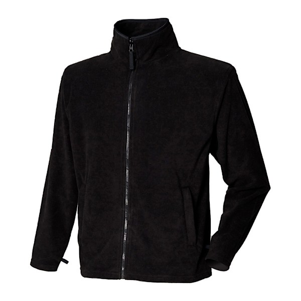 Henbury Herr Plain Fleece Jacka L Svart Black L