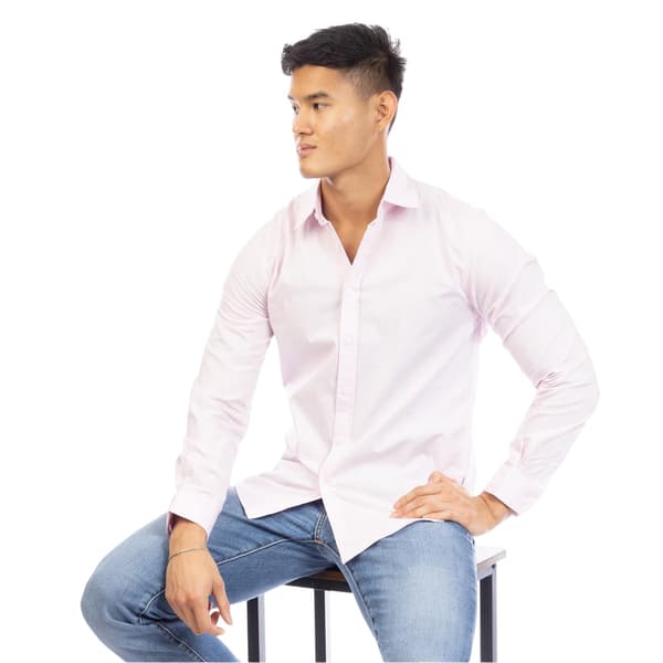Peter Werth Herr Regular Långärmad Skjorta XL Rosa Pink XL