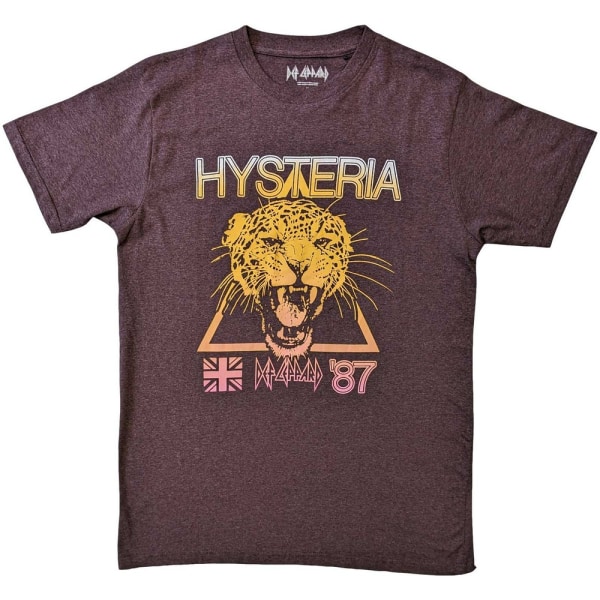 Def Leppard Unisex Adult Hysteria World Tour T-shirt med print Brown M