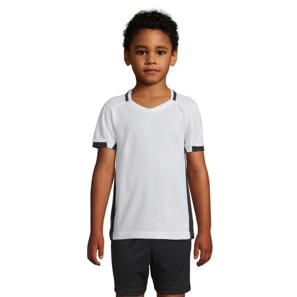 SOLS Barn/barn Classico Kontrast Kortärmad fotboll T-S White/Black 10 Years