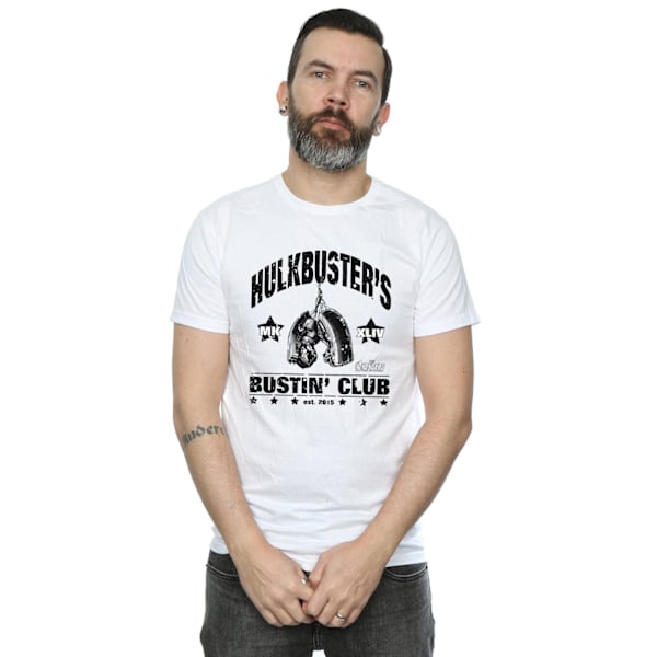 Marvel Mens Iron Man Hulkbuster´s Bustin´ Club T-Shirt 3XL Vit White 3XL