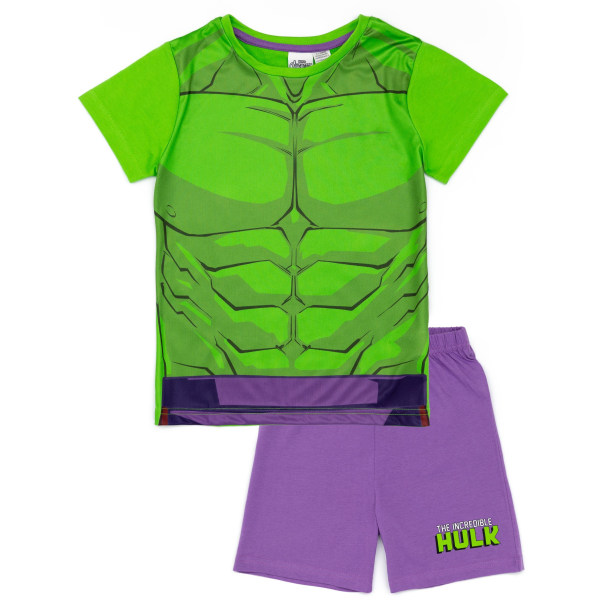 Hulk Boys Printed Pyjamas Set 7-8 Years Lila/Grön Purple/Green 7-8 Years