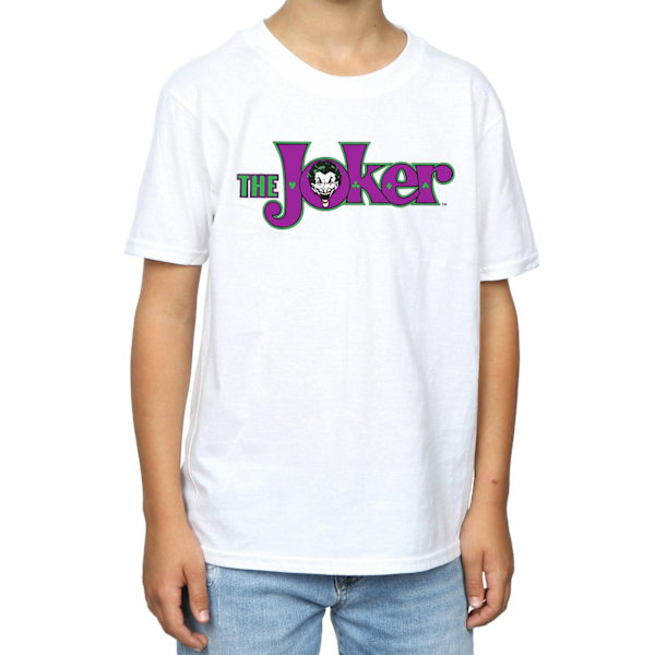 DC Comics Pojkar The Joker Text Logo T-Shirt 7-8 År Vit White 7-8 Years