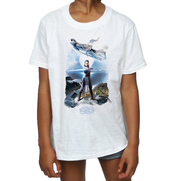 Star Wars: The Last Jedi Girls Rey Millennium Falcon Bomull T-S White 5-6 Years